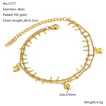 Gold color / 1 Piece Simple Series Classic Heart Stainless Steel  Gold Color Women's Chain Bracelets Picture5